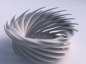 Schüssel mit zwei geschichteten Blume verdreht, gestreckt oben Haus layered twisted top Dekor 3d print model - Mito3D