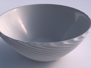 bowl wide bent extruded lines 2 house dish decor architectural decoration 3d print model - Mito3D