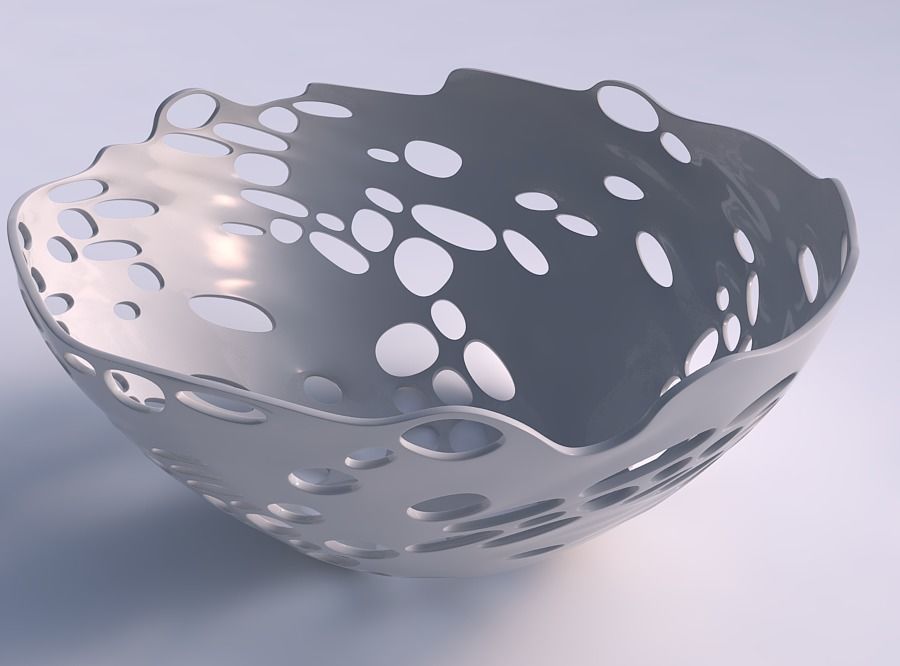 kase geniş delikler kabarcıklar ev bubbles delikleri dekor 3D print model - Mito3D