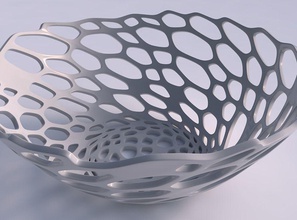 bowl wide cracked organic lattice house decor 3d print model - Mito3D