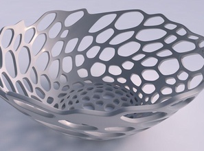 bowl wide cracked twisted organic lattice house decor 3d print model - Mito3D