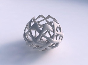 bowl wide cylindrical interlacing lattice long neck house decor 3d print model - Mito3D