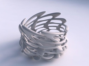 schüssel breit zylindrisch interlacing gitter verdrehte gedehnt haus dekor 3d print model - Mito3D
