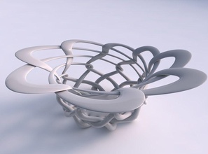 bowl wide cylindrical interlacing thin lattice eccentric house decor 3d print model - Mito3D