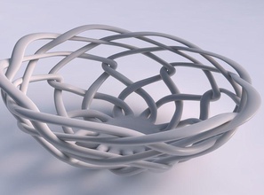 schüssel breit zylindrisch interlacing dünn gitter gedrückt gedehnt ecke haus dekor 3d print model - Mito3D
