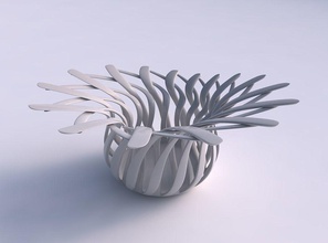 schüssel breit zylindrisch verdrehte scharf muskel struktur exzenter haus dekor 3d print model - Mito3D
