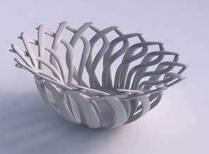 schüssel breit zylindrisch verdrehte scharf muskel struktur gedrückt gedehnt ecke haus dekor 3d print model - Mito3D