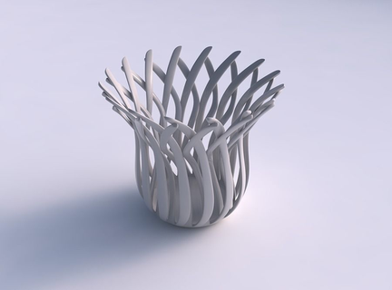 bowl wide cylindrical twisted sharp muscle structure tapered house decor 3d print model - Mito3D