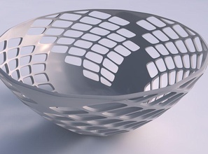 bowl wide diagonal grid lattice 3 house decor 3d print model - Mito3D