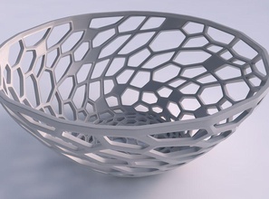 ciotola ampia e sfaccettata twisted biologica del reticolo casa sfaccettato organico arredamento 3d print model - Mito3D