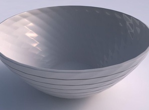 bowl wide hard horizontal dents house decor 3d print model - Mito3D