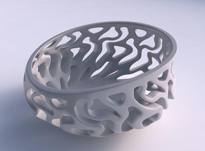 bowl wide high twisted smooth cuts streched top corner house decor 3d print model - Mito3D