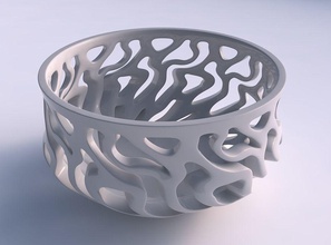 bowl wide high twisted smooth cuts tapered 2 house decor 3d print model - Mito3D