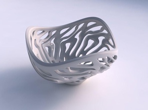 bowl wide high twisted smooth cuts wavy house decor 3d print model - Mito3D
