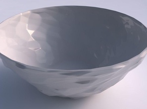 bowl wide low-polygon Ausbuchtungen Haus Schüssel breit Dekor 3d print model - Mito3D