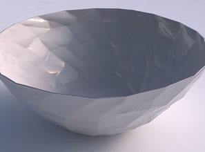 bowl wide low-polygon house low polygon dish decor architectural decoration 3d print model - Mito3D