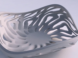 ciotola largo contorto liscio tagli ondulato casa arredamento 3d print model - Mito3D