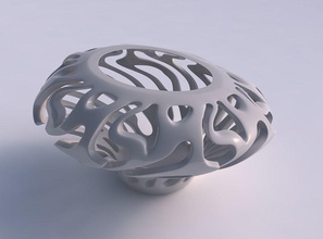 bowl wide mid twisted smooth cuts squeezed streched top corner house decor 3d print model - Mito3D