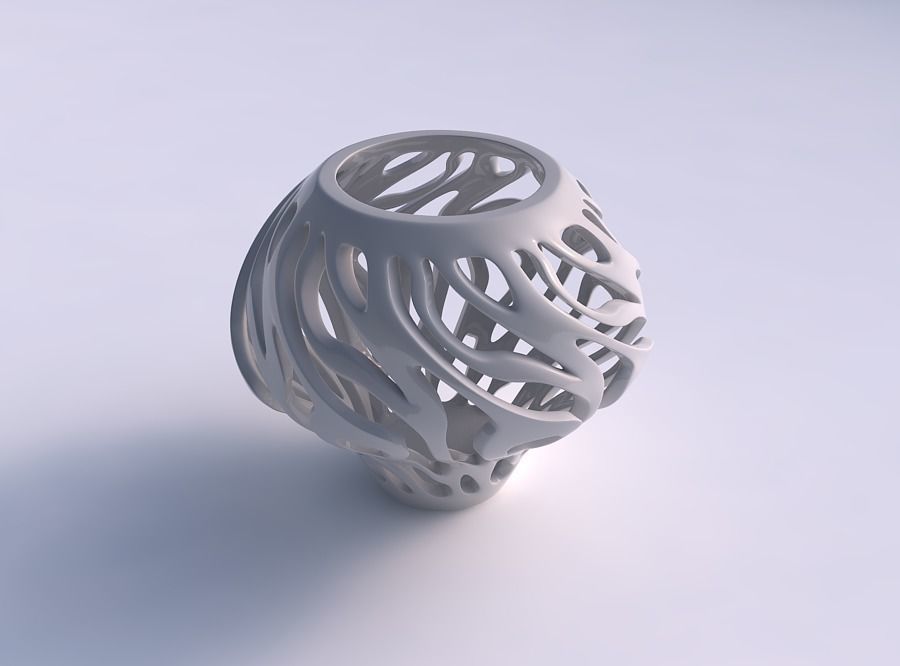 ciotola ampia metà twisted liscia tagli contorto casa a che liscio i arredamento 3D print model - Mito3D