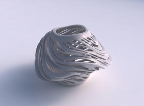ciotola largo metà contorto liscio tagli conico 2 ondulato casa arredamento 3d print model - Mito3D