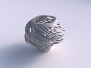 bowl wide mid twisted smooth cuts very wavy house decor 3d print model - Mito3D