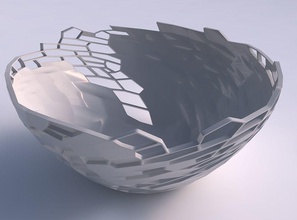 ciotola largo rettile pelle ammaccature buchi casa arredamento 3d print model - Mito3D