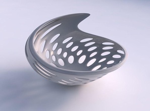tazón de ancho semilla concha suave cortes chulo en la parte arriba casa bol shell los recortes proxeneta hasta decoración 3d print model - Mito3D