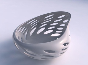 ciotola largo seme conchiglia liscio tagli allungato angolo casa arredamento 3d print model - Mito3D