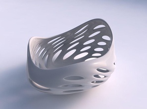 ciotola largo seme conchiglia liscio tagli contorto conico 2 ondulato casa arredamento 3d print model - Mito3D