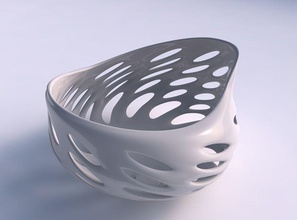 bol large tégument lisse coupes à l'échelle du milieu maison de la graine shell les coupures décor 3d print model - Mito3D