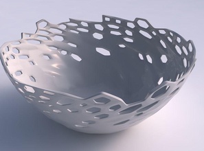 tigela grande liso cristal pele buracos a casa ampla suave decoração 3d print model - Mito3D