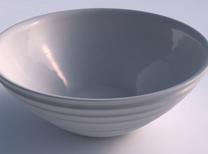 bowl wide smooth horizontal dents 2 house decor 3d print model - Mito3D