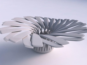 tigela largo torcido afiado músculo estrutura excêntrico casa decoração 3d print model - Mito3D