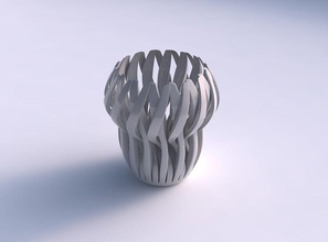 tigela largo torcido afiado músculo estrutura longo pescoço casa decoração 3d print model - Mito3D
