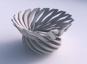 bowl wide top twisted sharp muscle structure middle house decor 3d print model - Mito3D
