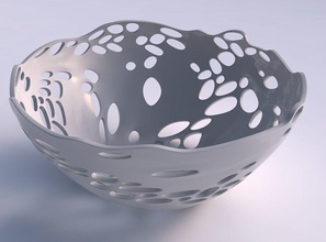 kase geniş bükülmüş kabarcıklar delik ev bubbles delikleri dekor 3d print model - Mito3D