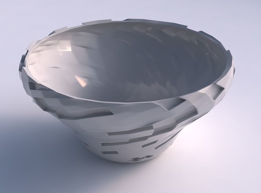 ciotola ampia twisted cavità casa arredamento 3D print model - Mito3D