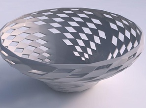 bowl wide twisted checker grid lattice 2 house decor 3d print model - Mito3D
