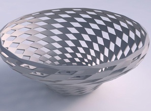 Schale breit twisted-checker grid Gitter Haus Schüssel twisted checker Dekor 3d print model - Mito3D