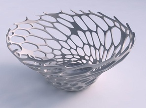bowl wide twisted cracked organic lattice 2 house decor 3d print model - Mito3D