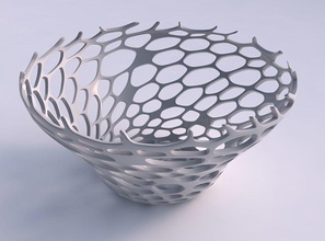 bowl wide twisted cracked organic lattice house decor 3d print model - Mito3D