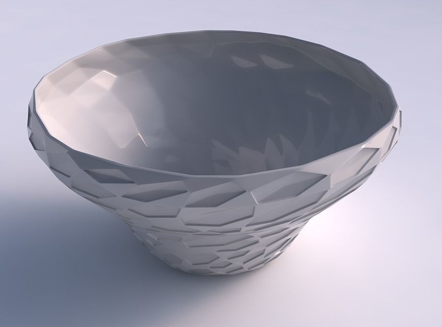 bowl wide twisted crystal dents house decor 3D print model - Mito3D