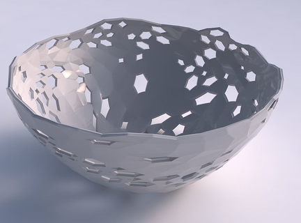 cuenco amplio retorcido cristal piel agujeros cuenco amplio retorcido cristal piel agujeros casa decoración 3d print model - Mito3D