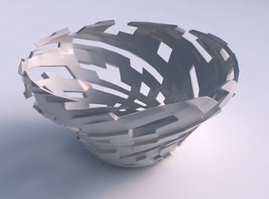 bowl wide twisted cuts bulges house decor 3d print model - Mito3D
