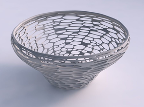 bowl wide twisted dense organic lattice house decor 3d print model - Mito3D