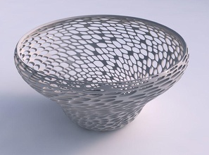 bowl wide twisted dense organic lattice 2 house decor 3d print model - Mito3D
