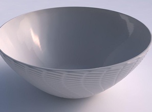 bowl wide twisted diagonal grid bulges house decor 3d print model - Mito3D