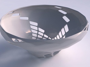 bowl wide twisted diagonal grid lattice 2 house decor 3d print model - Mito3D