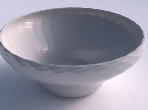 bowl wide twisted diagonal grid pattern house decor 3d print model - Mito3D
