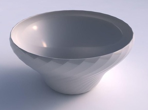 bowl wide twisted fine bands uniform vertical house decor 3d print model - Mito3D